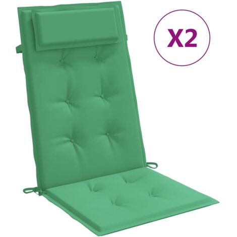 Coussins de chaise à dossier haut lot de 2,Coussins d'extérieur vert tissu oxford CFW509506 (1/5)