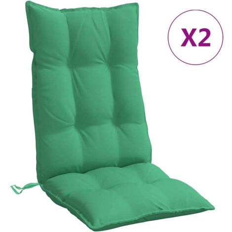 Coussins de chaise à dossier haut lot de 2,Coussins d'extérieur vert tissu oxford CFW737072 (1/5)