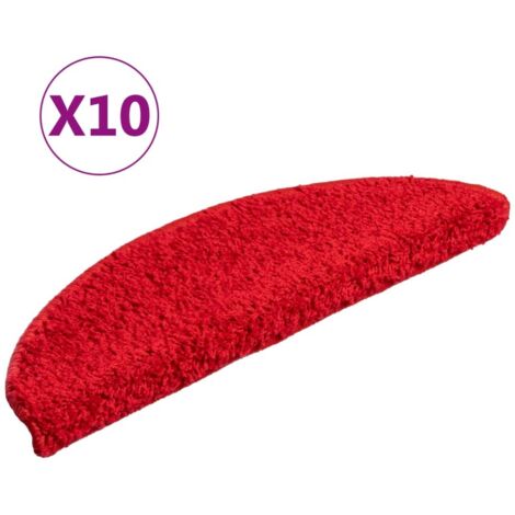 Tapis d'escalier 10 pcs,Marches d'escalier 56 x 17 x 3 cm Rouge Demi-rond CFW346666 (1/5)