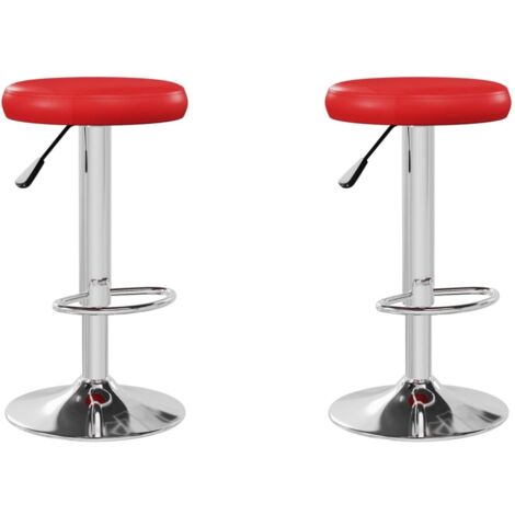 Lot de 2 Tabourets de bar,Chaise de bar rouge similicuir CFW569528 (1/5)