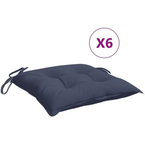 Coussins de chaise lot de 6,Coussins d'extérieur bleu marine 50x50x7 cm tissu oxford CFW711531 (1/5)