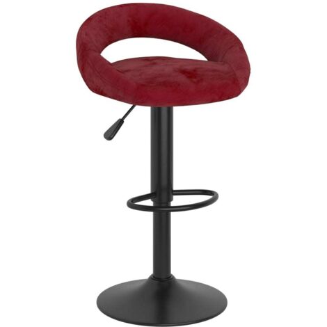 Lot de 2 Tabourets de bar,Chaise de bar rouge bordeaux velours CFW784151 (1/5)