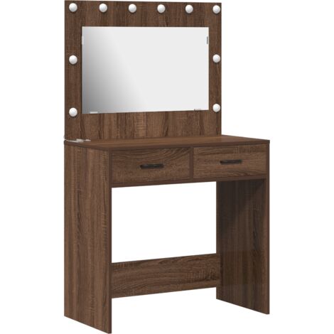 Coiffeuse,Table de maquillage Chêne marron 78.5 x 41 x 135 cm Bois d'ingénierie CFW328943 (1/5)