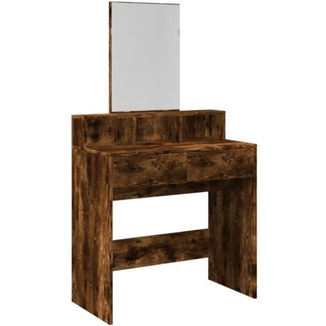 Coiffeuse，Table de maquillage avec miroir chêne fumé 80x41x144,5 cm CFW999229 (1/5)