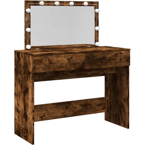 Coiffeuse，Table de maquillage avec LED chêne fumé 100x40x120 cm CFW282855 (1/5)