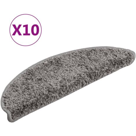Tapis d'escalier 10 pcs,Marches d'escalier 56 x 17 x 3 cm Gris Demi-rond CFW865452 (1/5)