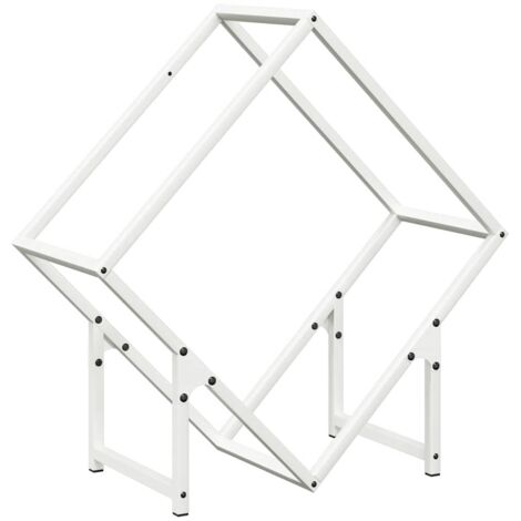 Portant de bois chauffage blanc 60x25x60 cm CFW86146 (1/5)