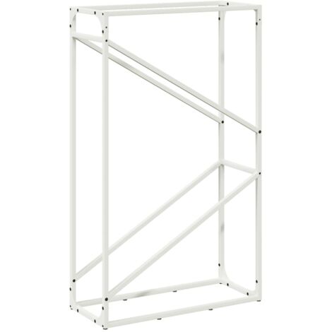 Portant de bois chauffage blanc 60x25x100 cm CFW29384 (1/5)