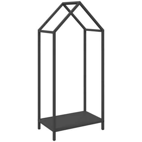 Portant de bois chauffage noir 40x25x90 cm CFW46292 (1/5)