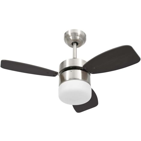 Ventilateur de plafond lampe et télécommande 76 cm Marron foncé CFW96363 (1/5)