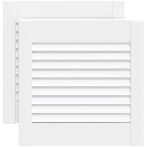 Portes d'armoire à persiennes 2pcs blanc 39,5x39,4cm pin massif CFW85785
