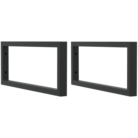 Supports d'étagères pour lavabo 2 pcs noir rectangulaire acier CFW62143 (1/5)