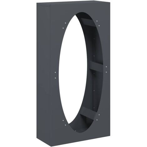 Porte-bûches Portant de bois chauffage anthracite 50x23x100 cm CFW83241 (1/5)