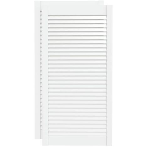 Portes d'armoire à persiennes 2pcs blanc 99,3x49,4cm pin massif CFW98212
