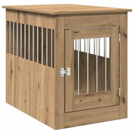 Meuble de cage pour chiens chêne artisanal 55x80x68 cm CFW53291