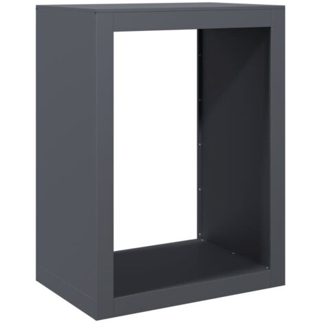 Porte-bûches Portant de bois de chauffage anthracite 60x40x80 cm acier CFW76875 (1/5)
