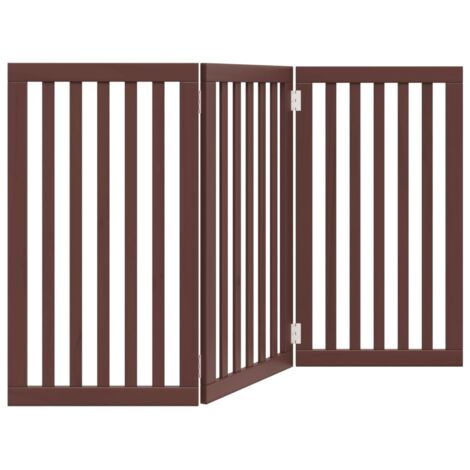 Barrière pour chien  Barrière de sécurité pliable 3 panneaux 150 cm bois de peuplier CFW97012