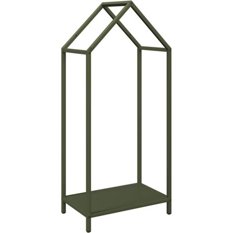 Portant de bois chauffage vert olive 40x25x90 cm CFW11200 (1/5)