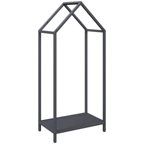 Portant de bois chauffage anthracite 40x25x90 cm CFW67095