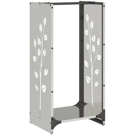 Porte-bûches Portant de bois de chauffage 40x30x80 cm acier inoxydable CFW91018 (1/5)