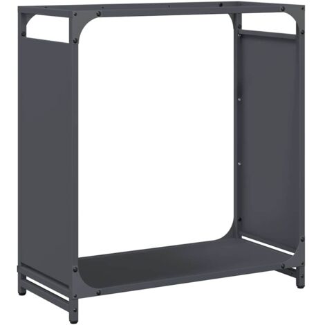 Porte-bûches Portant de bois chauffage anthracite 60x28x65 cm CFW72697 (1/5)
