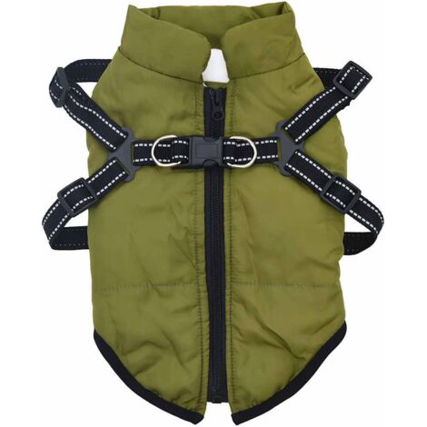 Manteau pour chiens avec harnais imperméable réfléchissant L32 CFW57606 (1/5)
