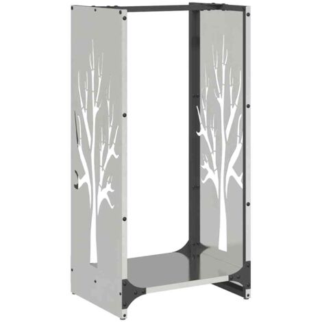 Porte-bûches Portant de bois de chauffage 40x30x80 cm acier inoxydable CFW98536 (1/5)