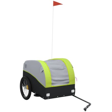 Remorque de vélo noir et vert 45 kg fer CFW61889 (1/5)