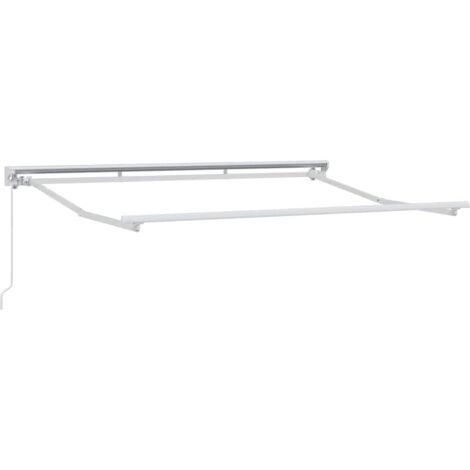 Store banne Auvent Manuel Blanc 3 x 2 m Aluminium, tissu en polyester CFW28512 (1/5)