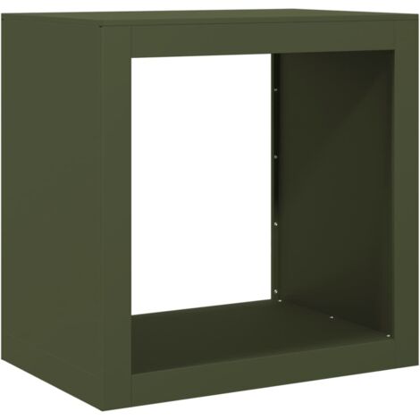 Porte-bûches Portant de bois de chauffage vert 60x40x60 cm acier CFW60758 (1/5)