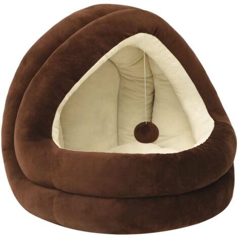 Lit pour chat 50x50x45 cm Marron et crème CFW96056 (1/5)