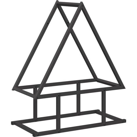 Portant de bois chauffage noir 50x25x60 cm CFW92113 (1/5)