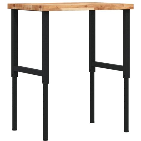 Établi 80x60x(73-99,5) cm bois de chêne massif rectangulaire CFW79977 (1/5)