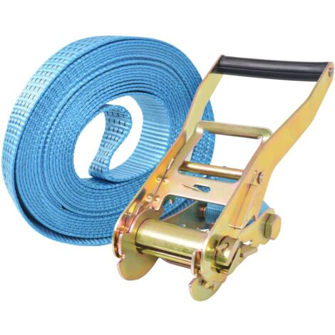 Sangle d’arrimage à cliquet 4 pcs 4 tonnes 8 m x 50 mm Bleu CFW63287 (1/5)