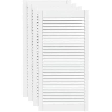 Portes d'armoire à persiennes 4pcs blanc 99,3x49,4cm pin massif CFW80779