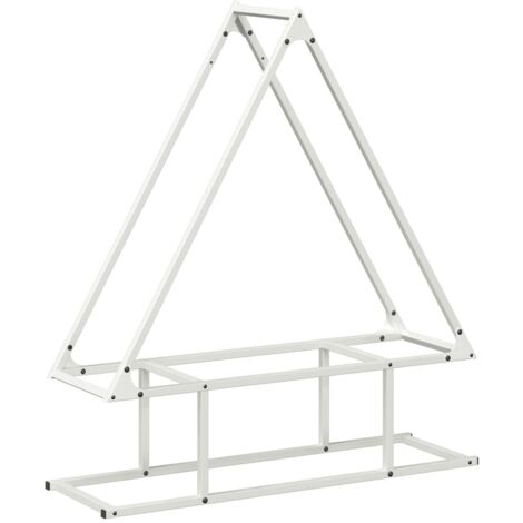 Portant de bois chauffage blanc 80x25x90 cm CFW28099 (1/5)