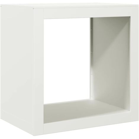 Porte-bûches Portant de bois de chauffage blanc 60x40x60 cm acier CFW61942 (1/5)