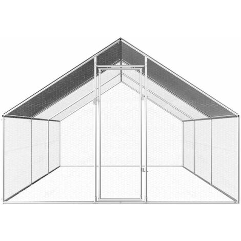 Poulailler Cocotte d'extérieur 2,75 x 6 x 1,92 m Acier galvanisé CFW99986 (1/5)