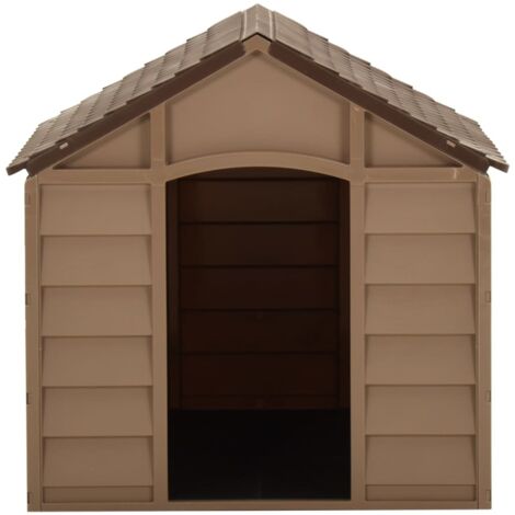 Niche pour Chiens Chenil extérieur Parc Enclos pour chiens Marron 71x71,5x68 cm PP CFW96419
