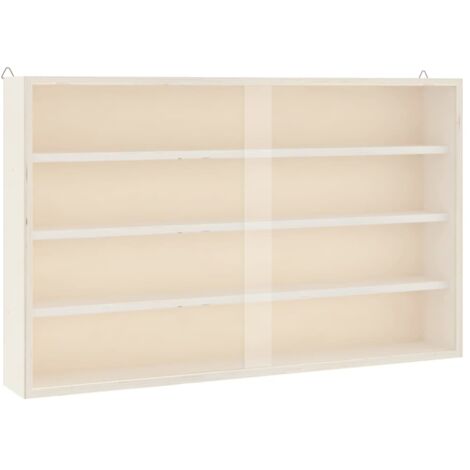 Vitrine de collection en bois avec portes 60 x 8,5 x 37 cm CFW76787