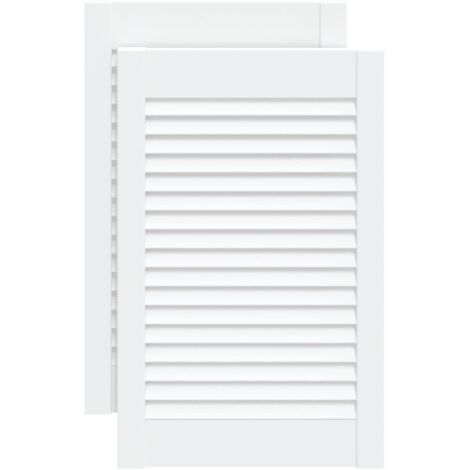 Portes d'armoire à persiennes 2pcs blanc 61,5x39,4cm pin massif CFW66734
