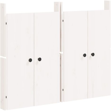 Portes de cuisine d'extérieur 2 pcs blanc bois de pin massif CFW86299