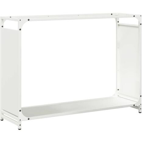 Porte-bûches Portant de bois chauffage blanc 90x28x65 cm CFW87202 (1/5)