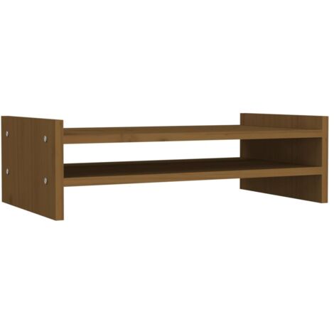 Support de moniteur Support d'écran Marron miel 50x27x15 cm Bois de pin solide CFW85371 (1/5)
