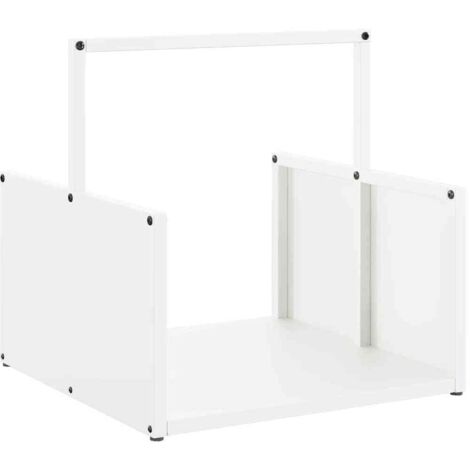 Portant de bois chauffage blanc 40x40x40 cm CFW25138 (1/5)