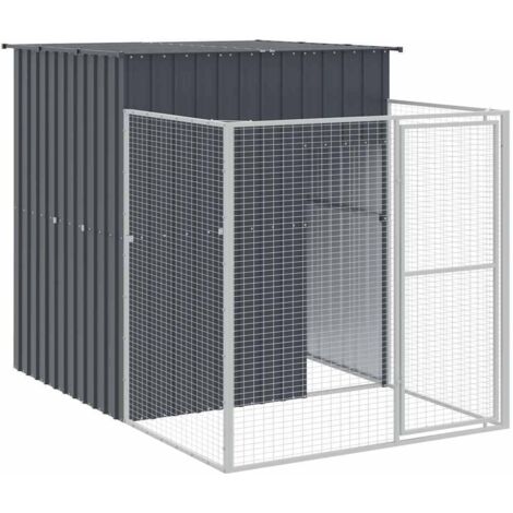 Niche pour Chiens  Chenil extérieur  Parc Enclos pour chien avec cour anthracite 165x251x181 cm CFW69671