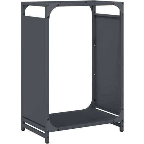 Porte-bûches Portant de bois chauffage anthracite 44x28x65 cm CFW78882 (1/5)