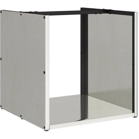 Porte-bûches Portant de bois de chauffage 40x40x40 cm acier inoxydable CFW69872 (1/5)