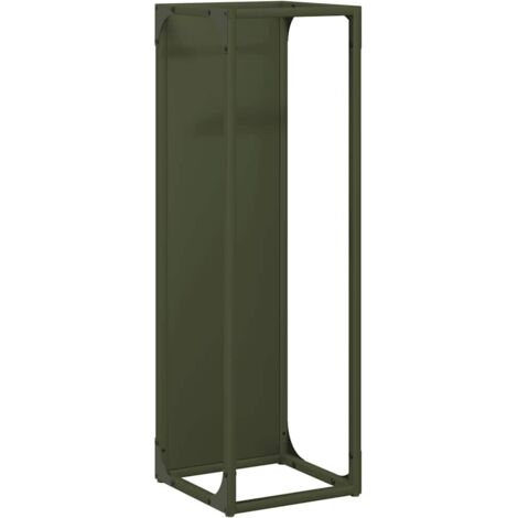 Porte-bûches  Portant de bois chauffage vert olive 25x25x80 cm CFW41860 (1/5)