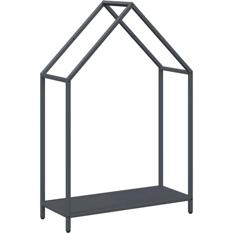 Portant de bois chauffage anthracite 60x25x90 cm CFW44853 (1/5)